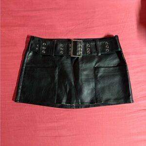 Current Mood Black Mini Skirt with Belt